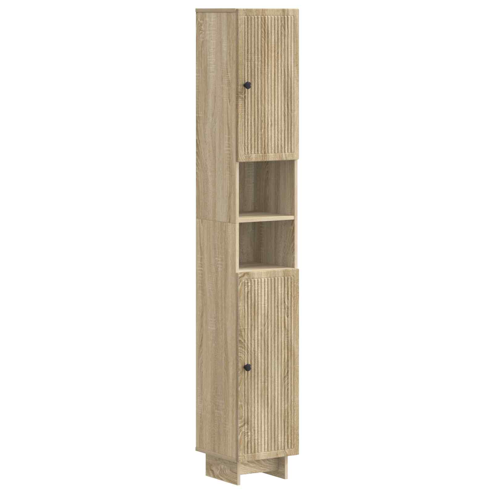 vidaXL 3-delige badkamerkast set EDE Zwart Bewerkt hout