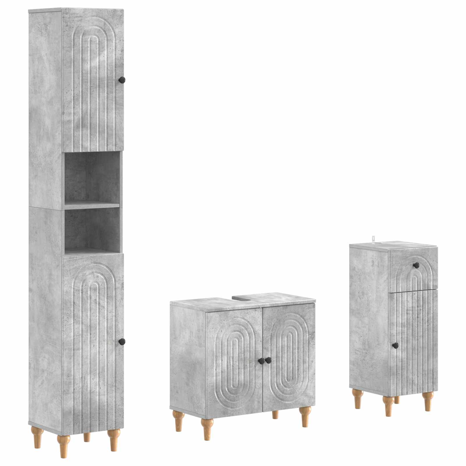 vidaXL 3-delige badkamerkast set EDE Bewerkt hout