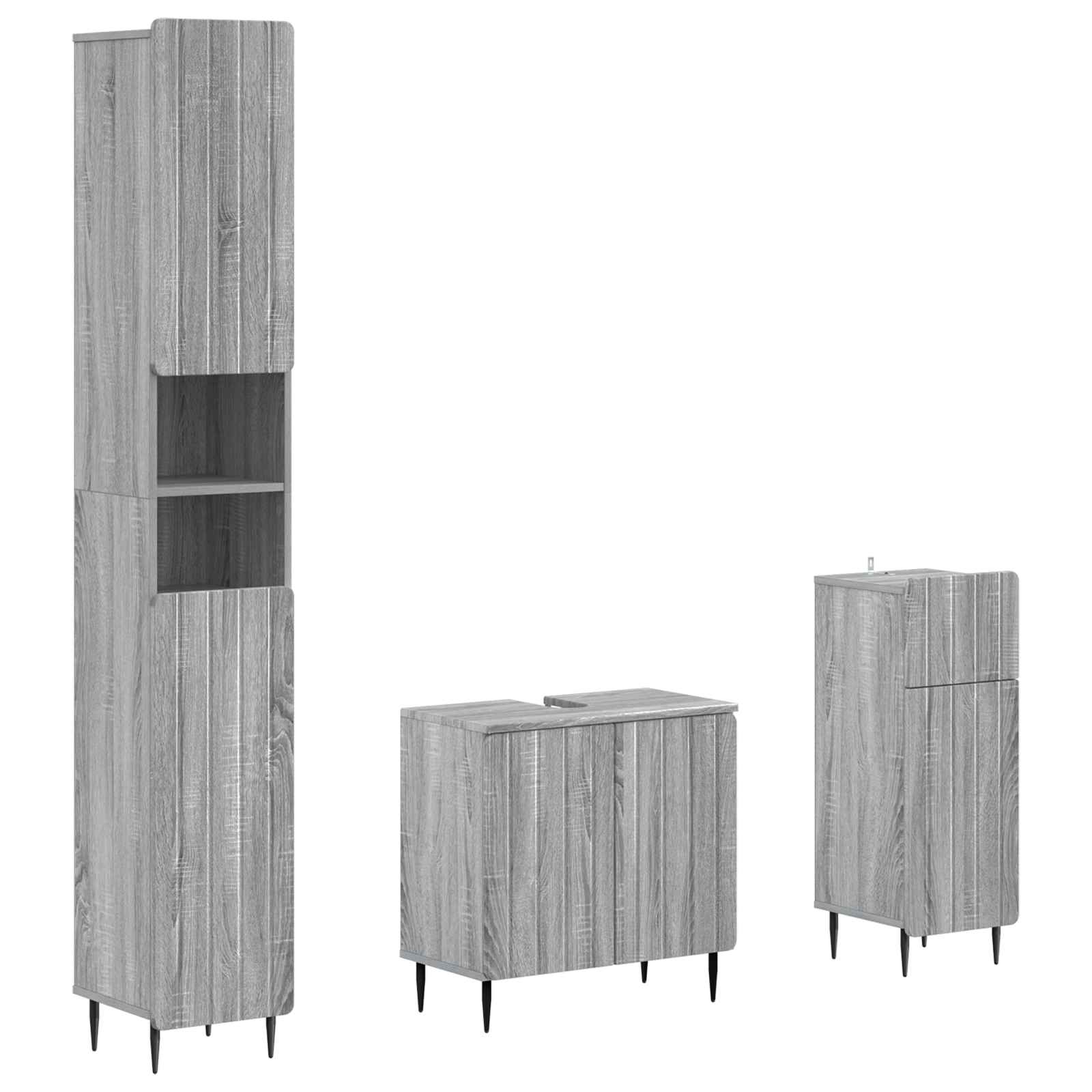 vidaXL 3-delige badkamerkast set EDE Bewerkt hout