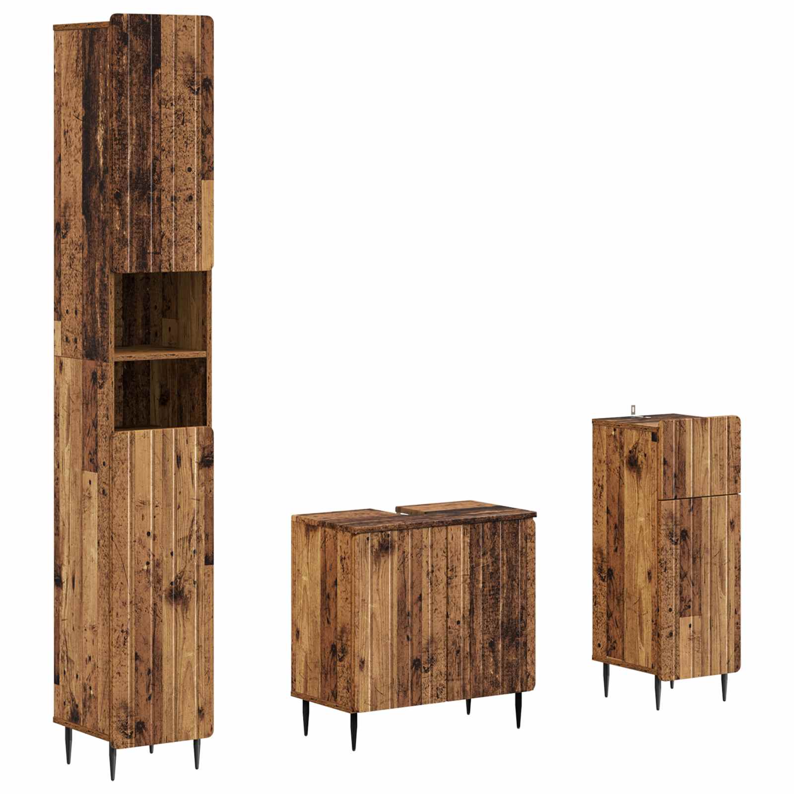 vidaXL 3-delige badkamerkast set EDE Bewerkt hout