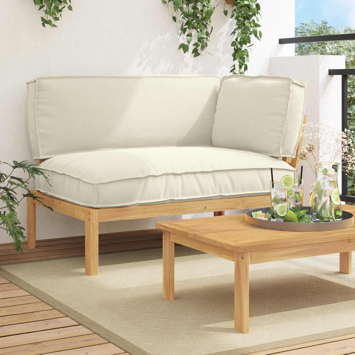 vidaXL Bankstel Effen Antraciet 131,5 x 92 x 69 cm Massief Acaciahout
