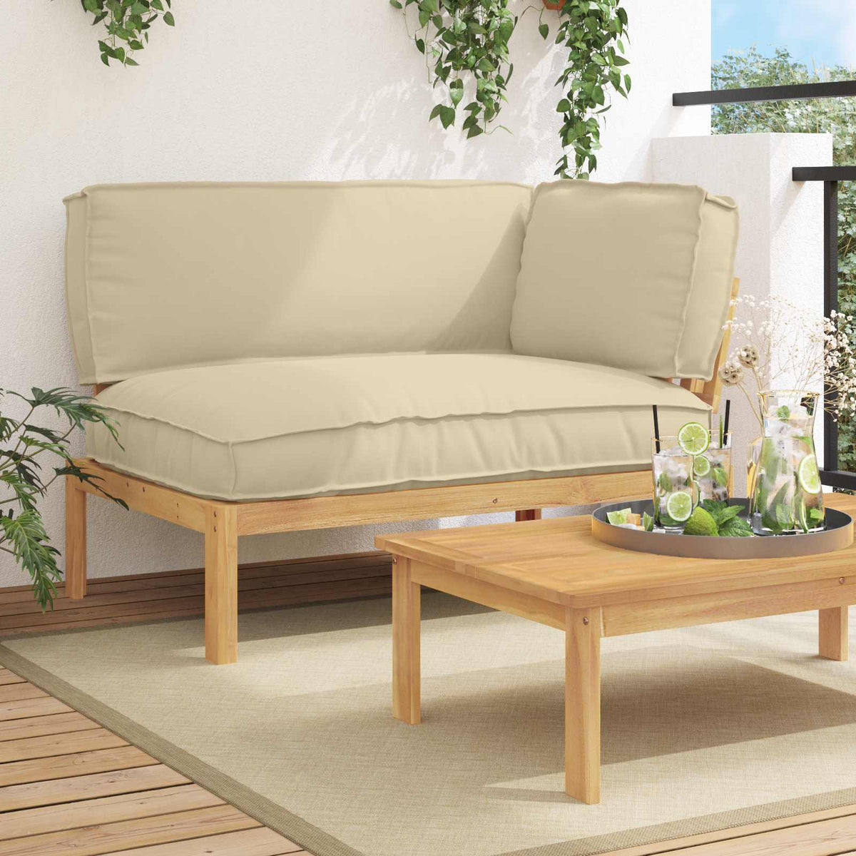 vidaXL Bankstel Effen Antraciet 131,5 x 92 x 69 cm Massief Acaciahout