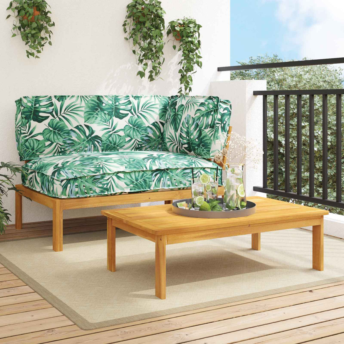 vidaXL Bankstel Effen Antraciet 131,5 x 92 x 69 cm Massief Acaciahout