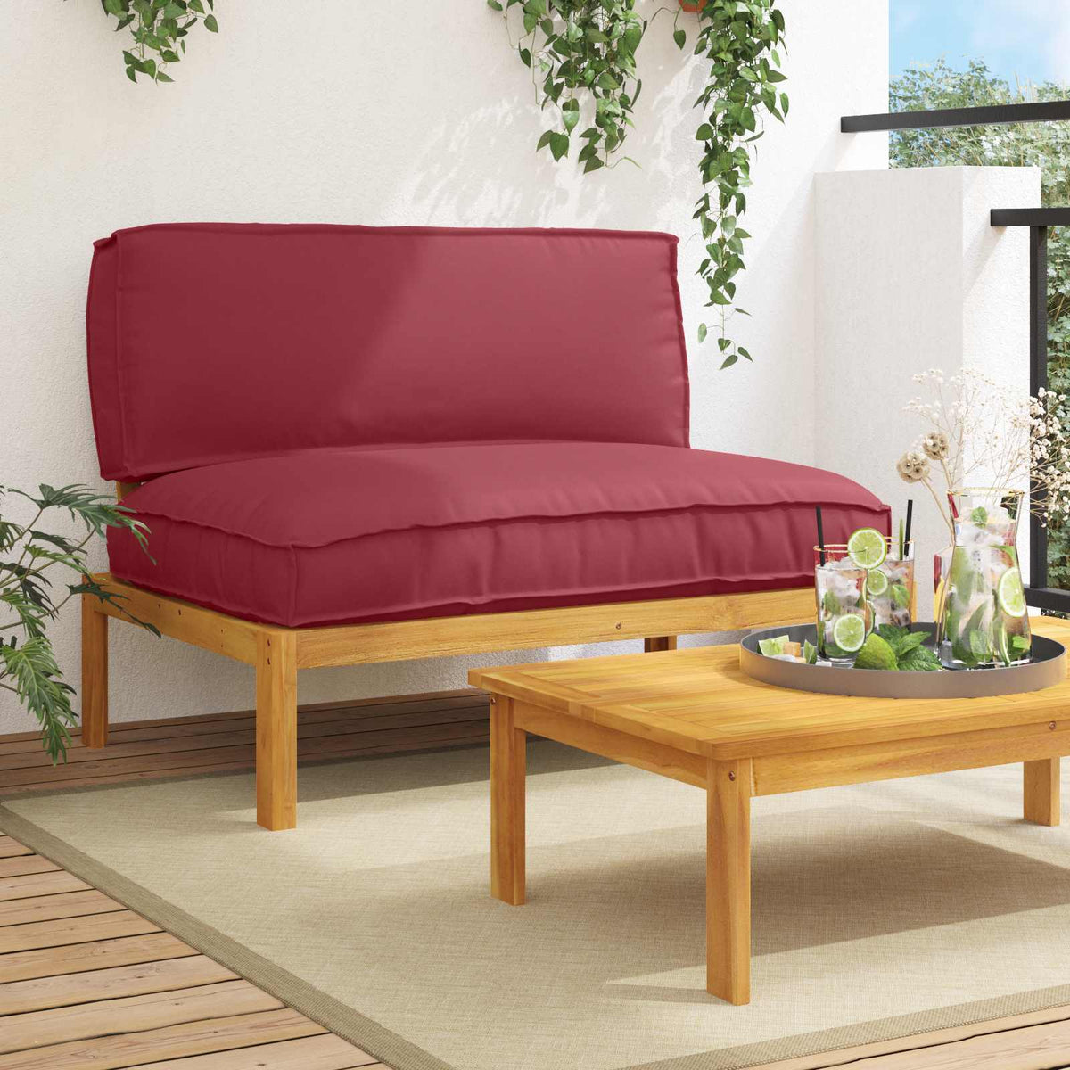 vidaXL Bankstel Effen Antraciet 131,5 x 92 x 69 cm Massief Acaciahout