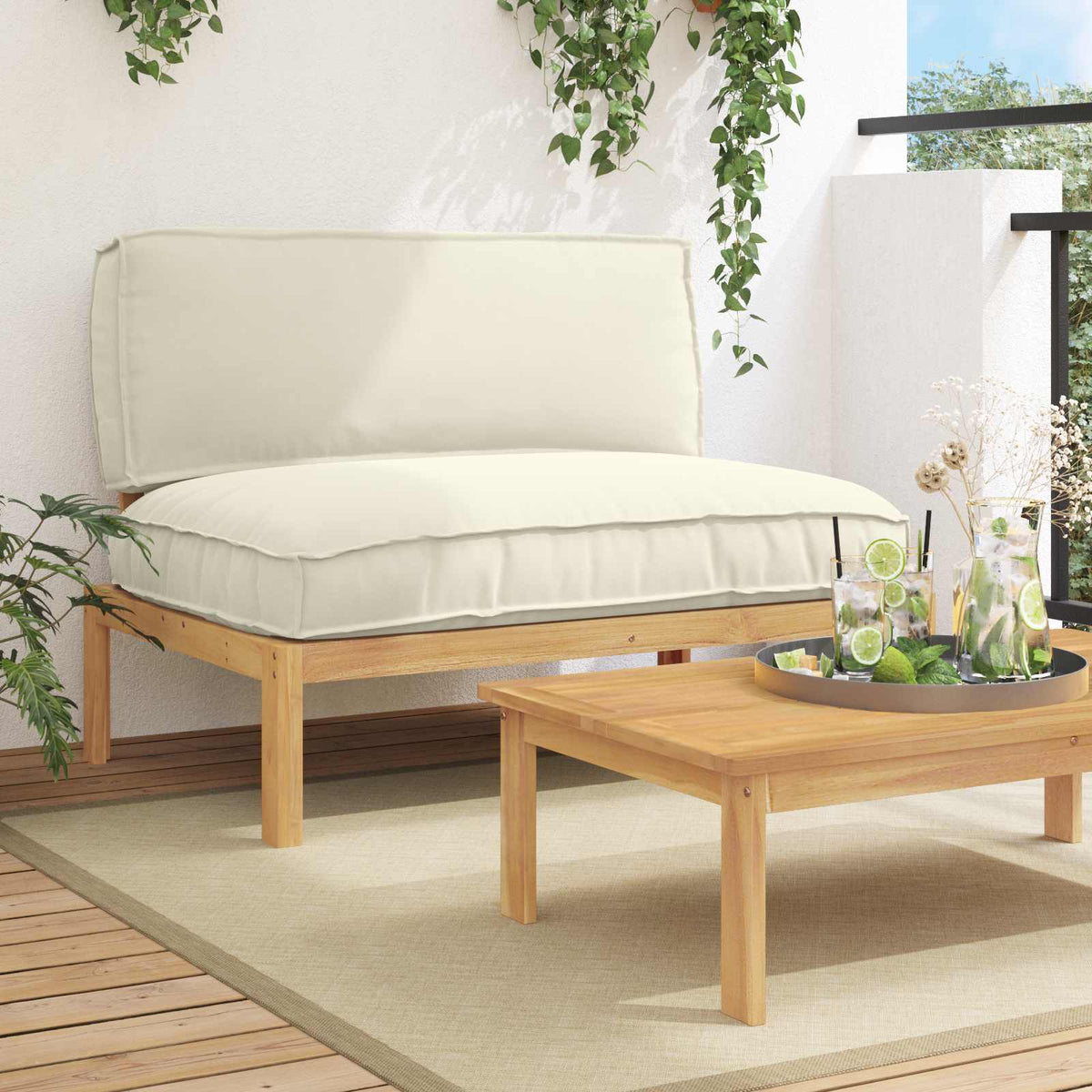 vidaXL Bankstel Effen Antraciet 131,5 x 92 x 69 cm Massief Acaciahout