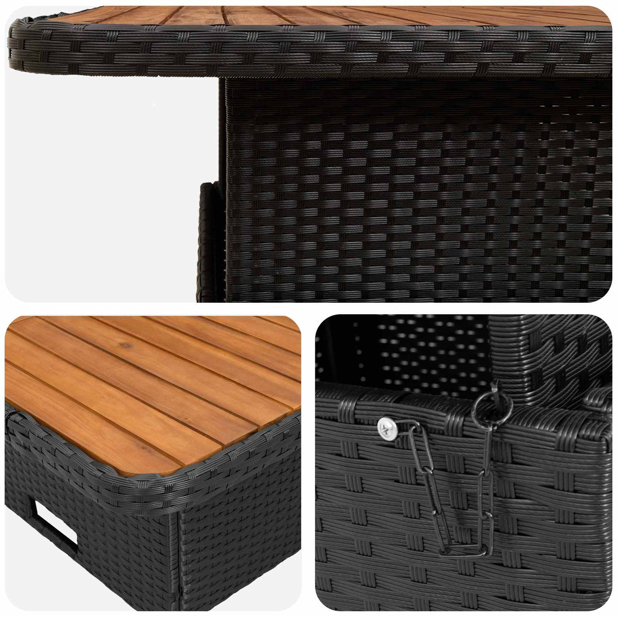 vidaXL Meubelsets met kussen 4 pcs Zwart PE Rattan
