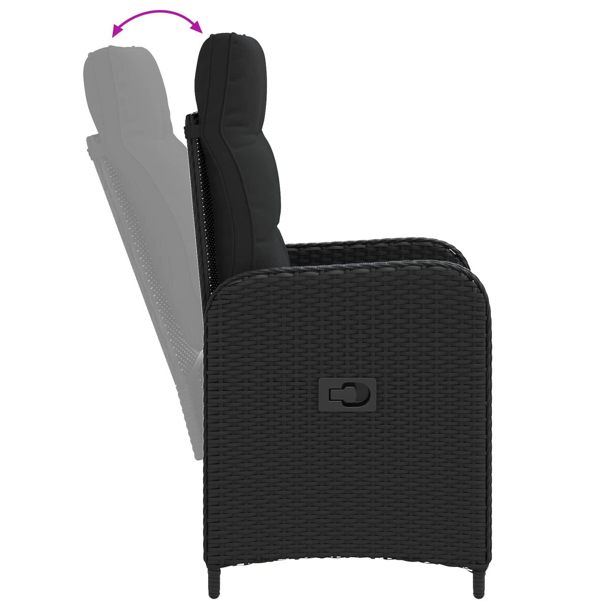 vidaXL Tuin loungeset 2 st Zwart PE Rattan en Poeder-Coated Staal