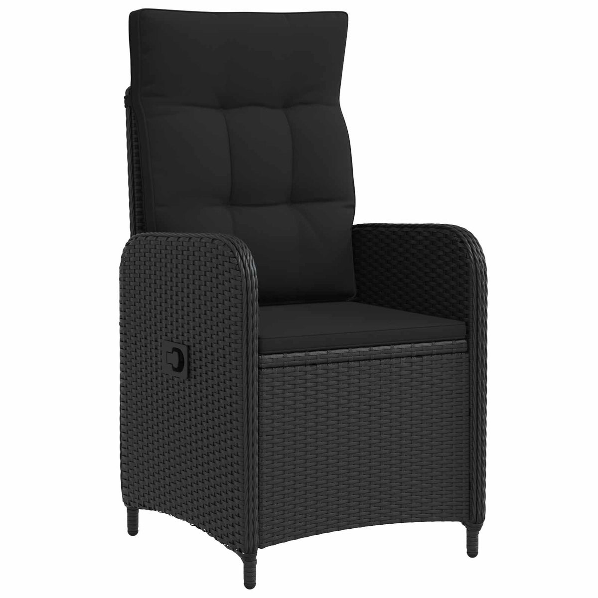 vidaXL Bank tafel set 3 pcs Zwart PE Rattan en Poeder-Coated Staal