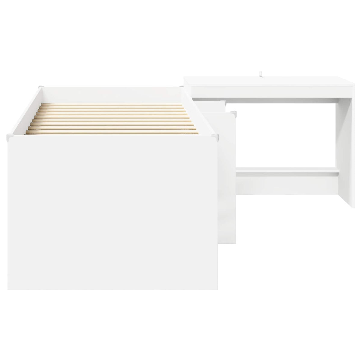 vidaXL Hoge Bed Frame met Bureau voor Kinderen Wit 80 x 200 cm
