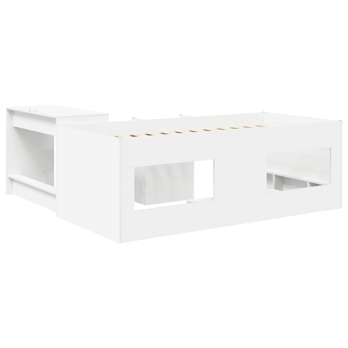 vidaXL Bedframe met Bureau Wit 90 x 200 cm Bewerkt hout