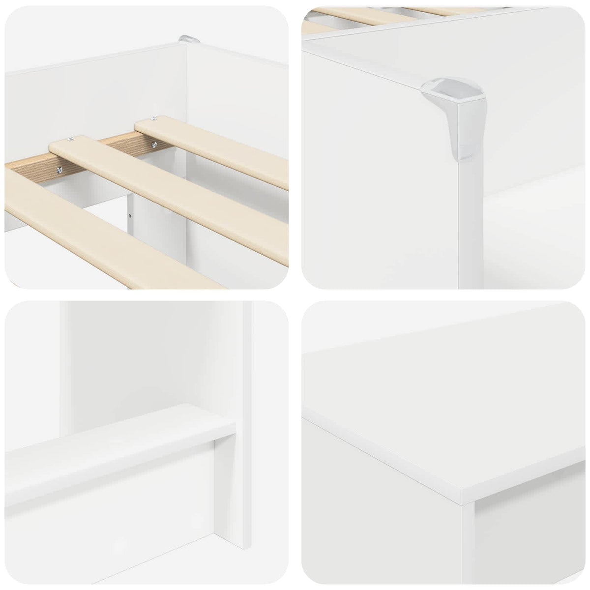 vidaXL Hoge Bed Frame met Bureau voor Kinderen Wit 98.5 x 200 cm