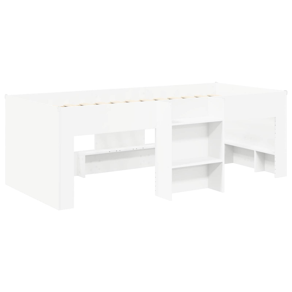 vidaXL Bed met Tunnel 4 pcs Wit en Lichtblauw Bewerkt hout