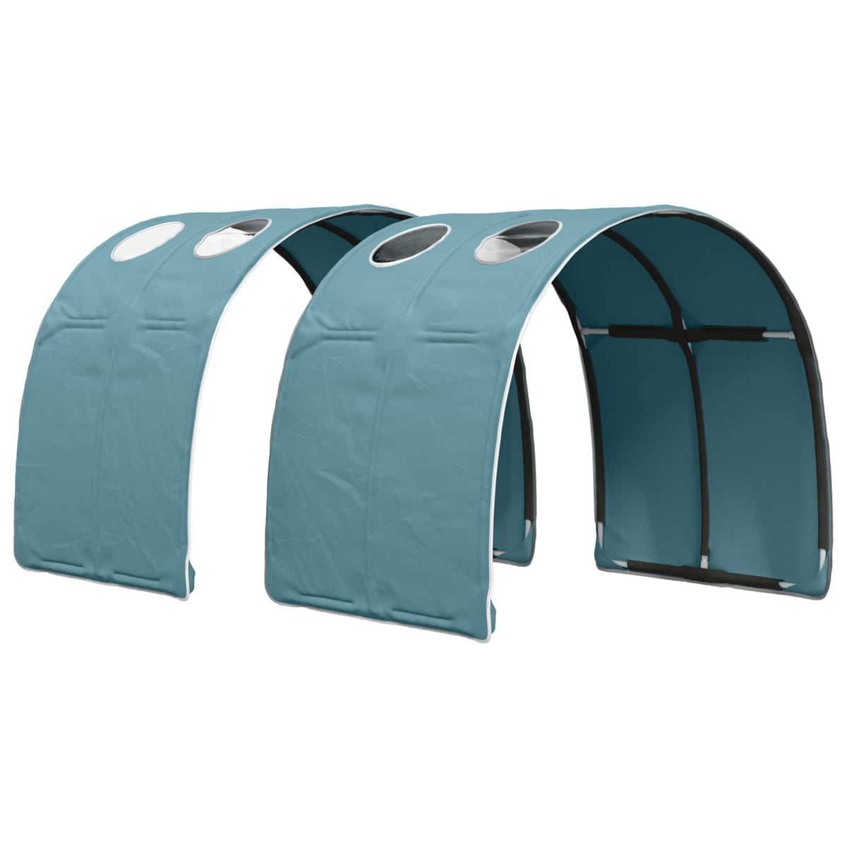 vidaXL Bed met Tunnel 4 pcs Wit en Lichtblauw Bewerkt hout