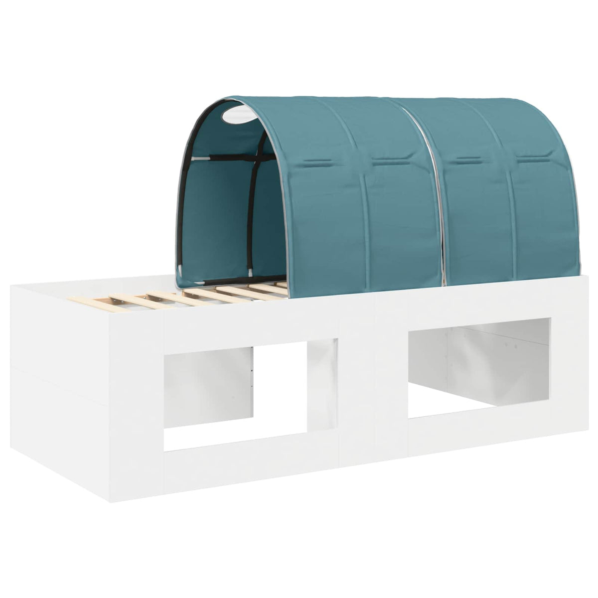 vidaXL Bedframe met Tunnel met plank 3 pcs Wit en Roze Bewerkt hout