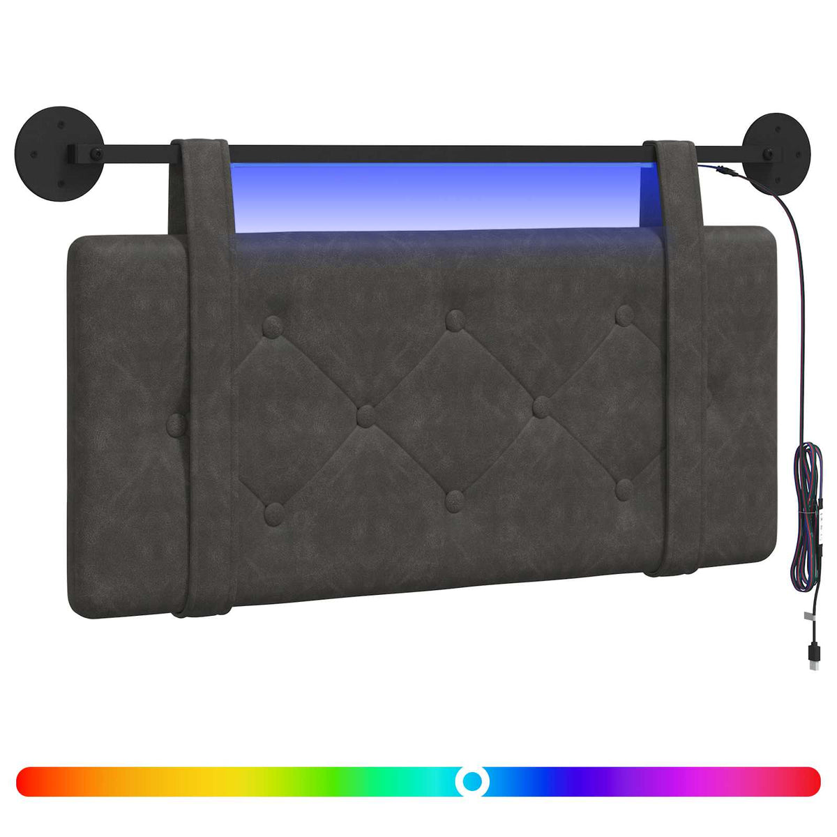 vidaXL Hangend Hoofdeinde Wandgemonteerd Bruin 80 cm Antiek PU