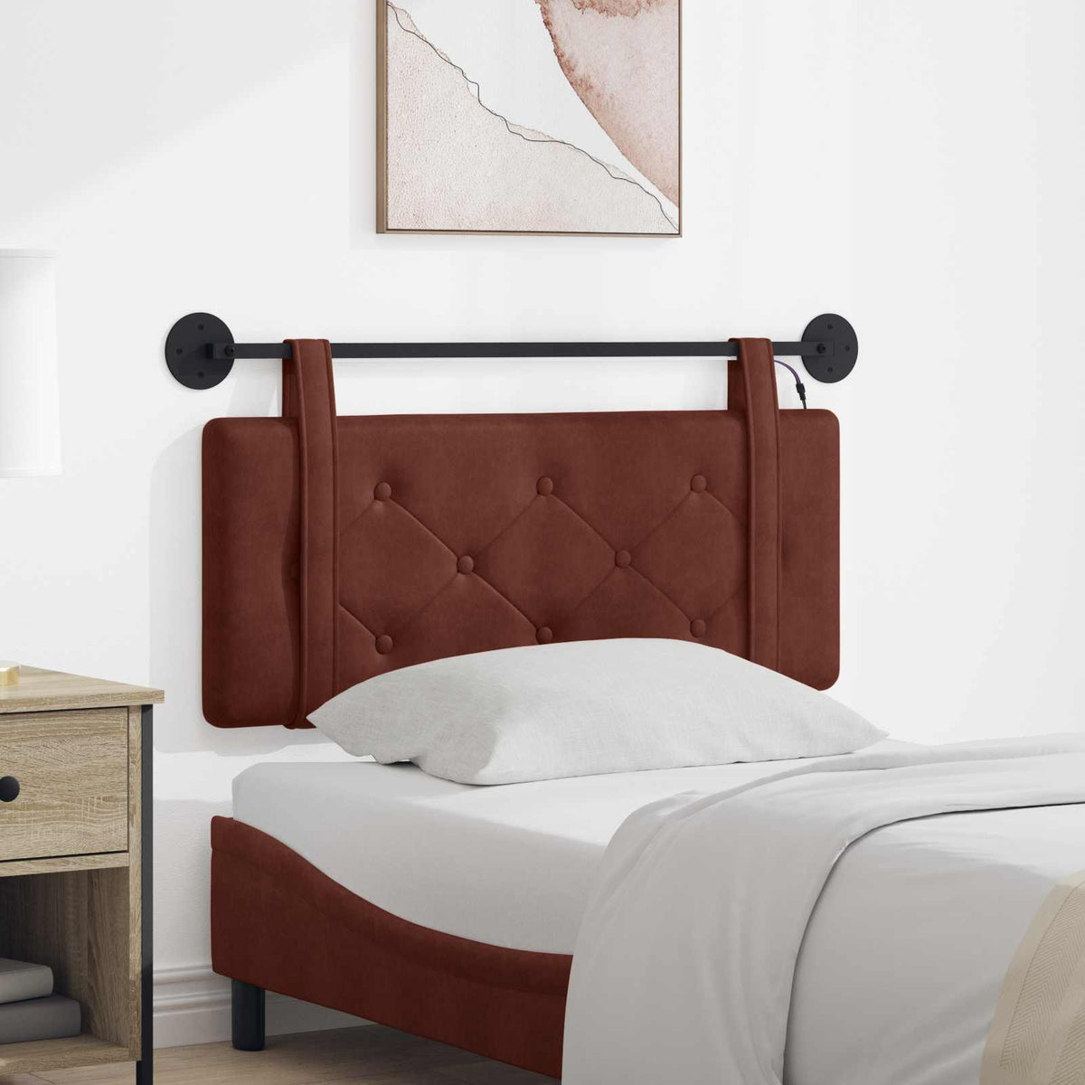 vidaXL Hangend Hoofdeinde Wandgemonteerd Bruin 80 cm Antiek PU