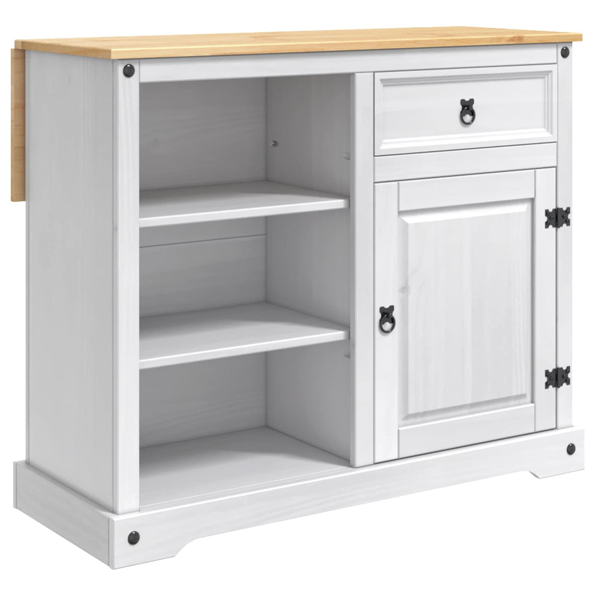 vidaXL Keuken Trolley met lade 2 pcs Honing Wax 112 x 70 x 91,5 cm