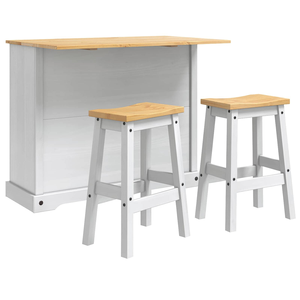 vidaXL Keuken Eiland Set met lade 3 pcs Honing Wax Massief dennenhout