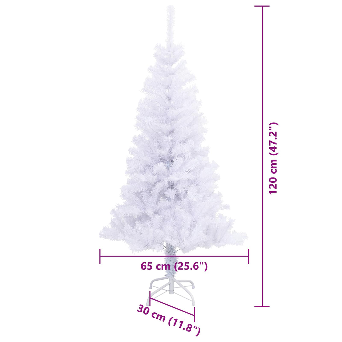 vidaXL Kunstkerstboom met 150 LED Wit 120 cm PVC en Staal