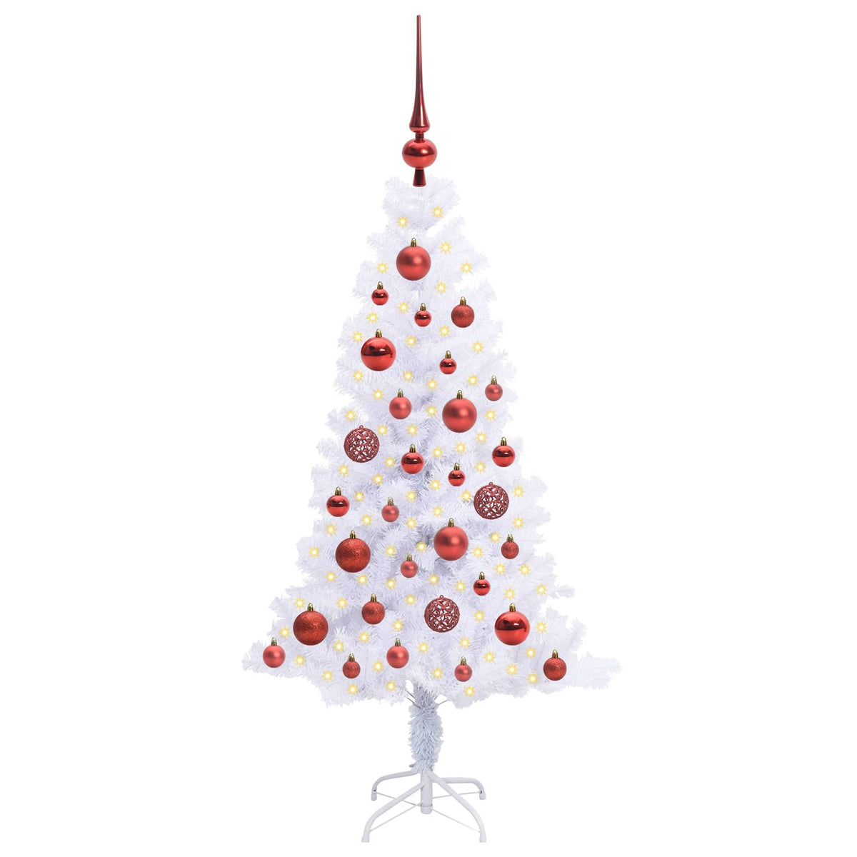 vidaXL Kunstkerstboom met 150 LED Wit 120 cm PVC en Staal
