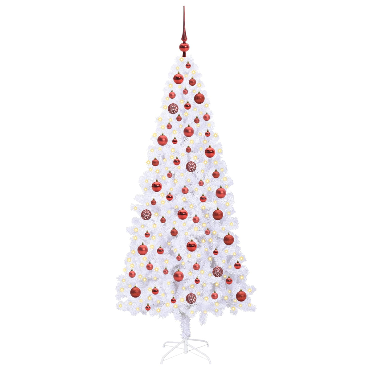 vidaXL Kunstkerstboom met 300 LED Wit 180 cm PVC en staal