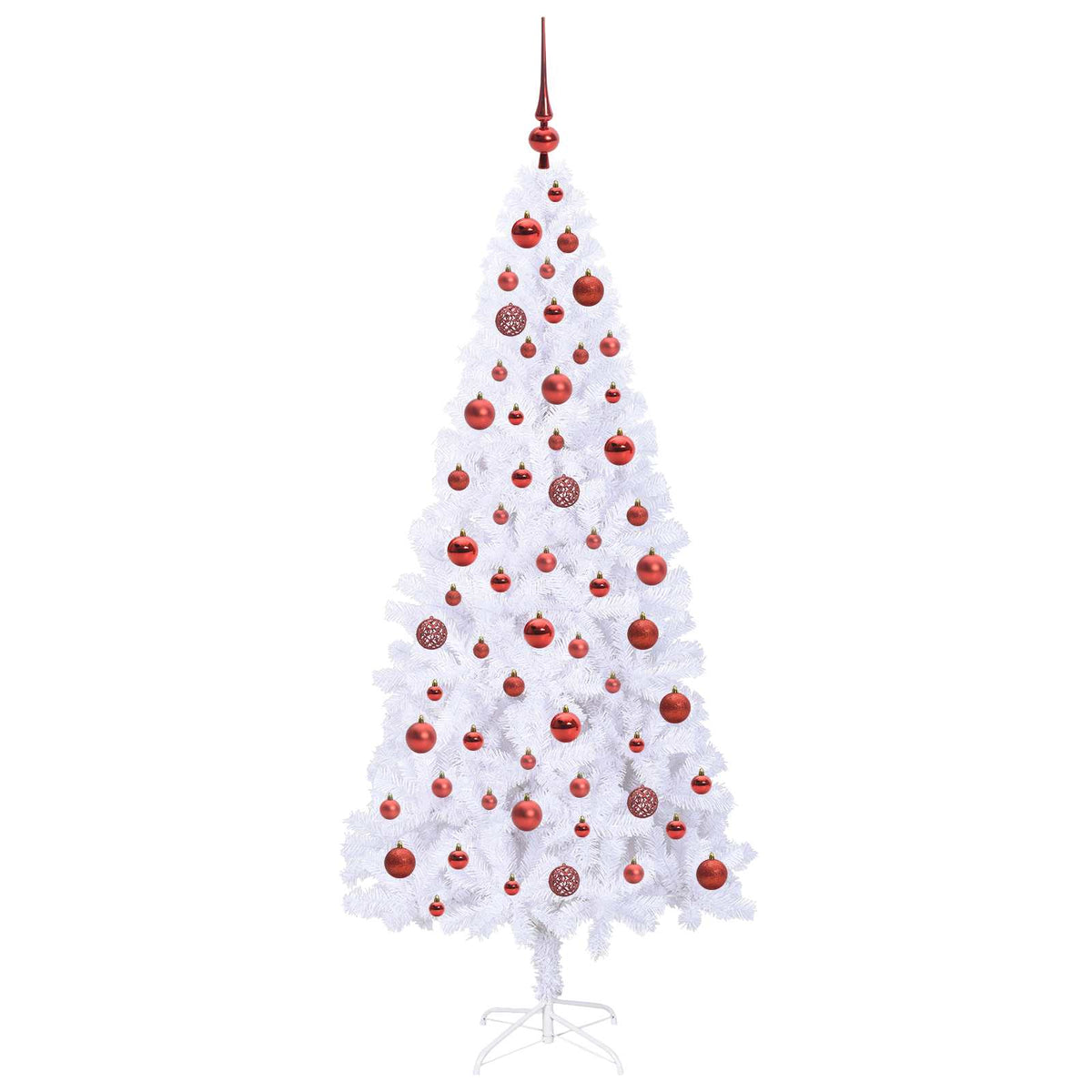 vidaXL Kunstkerstboom met 300 LED Wit 180 cm PVC en staal