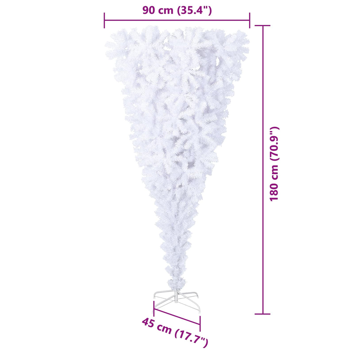 vidaXL Kunstkerstboom met 300 LED Wit 210 cm PVC en staal