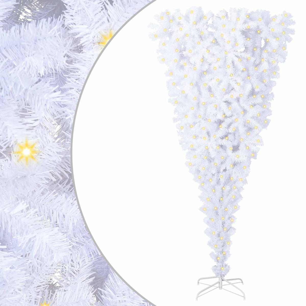 vidaXL Kunstkerstboom met 300 LED Wit 210 cm PVC en staal
