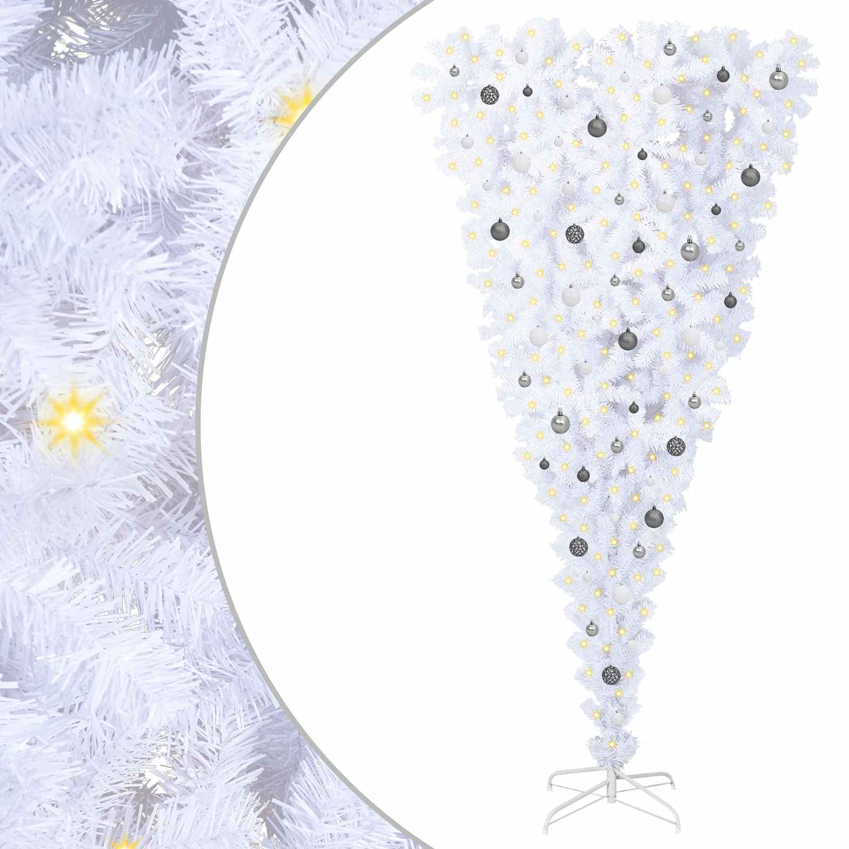 vidaXL Kunstkerstboom met 300 LED Wit 180 cm PVC en Staal