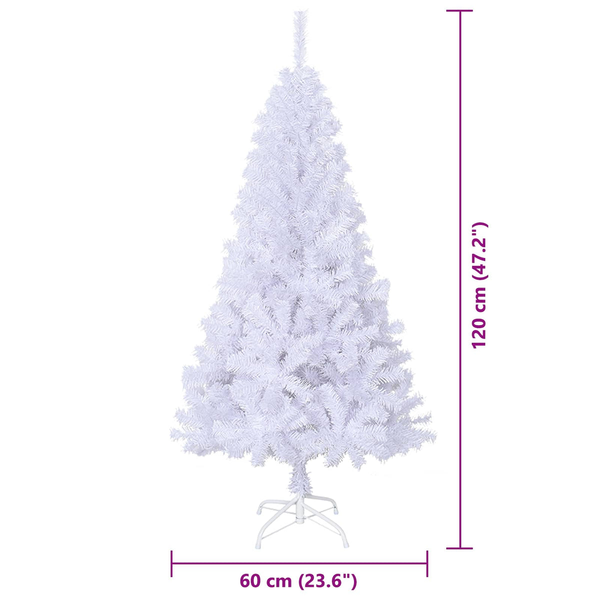 vidaXL Kunstkerstboom met 150 LED Wit 120 cm PVC en staal