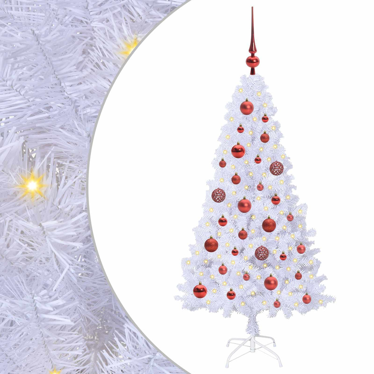 vidaXL Kunstkerstboom met 150 LED Wit 120 cm PVC en staal