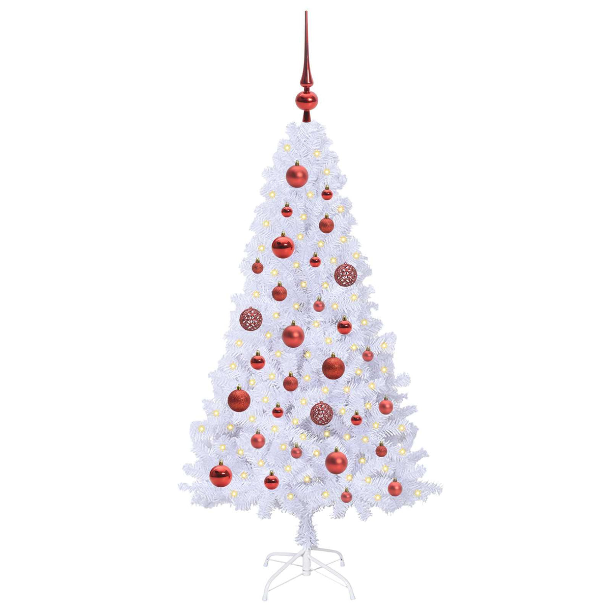 vidaXL Kunstkerstboom met 150 LED Wit 120 cm PVC en staal