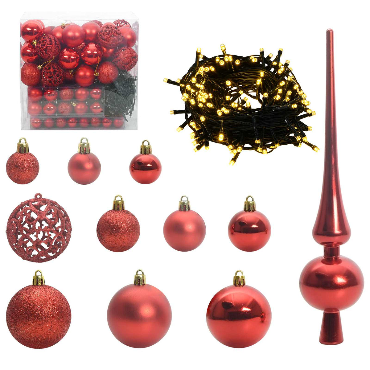 vidaXL Kunstkerstboom met 300 LED Wit 180 cm PVC en staal