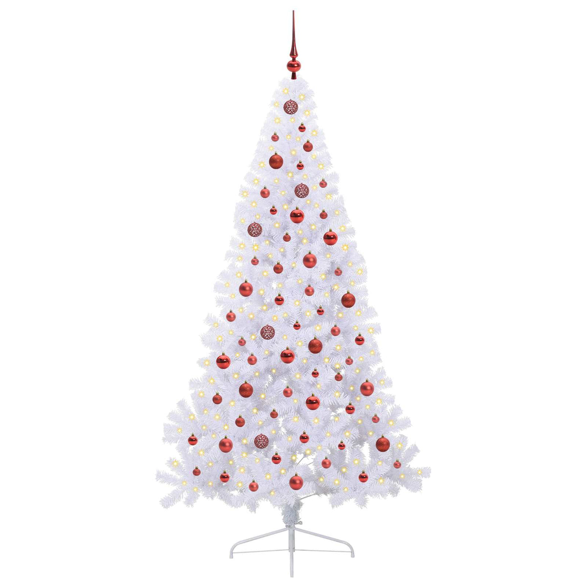 vidaXL Kunstkerstboom met 300 LED Wit 180 cm PVC en staal
