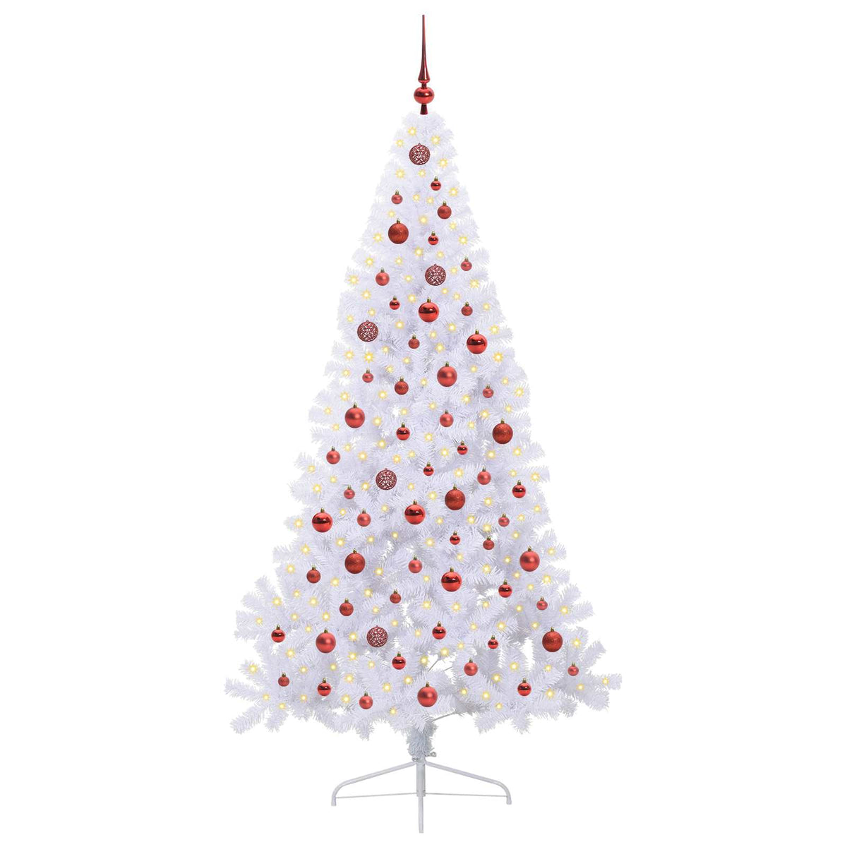 vidaXL Kunstkerstboom met 300 LED Wit 180 cm PVC en staal