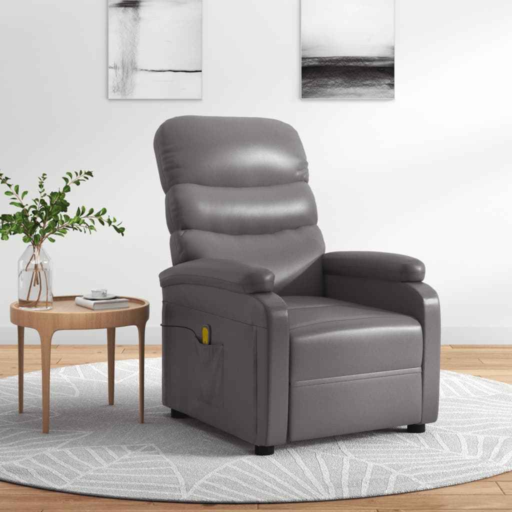 vidaXL Massagestoel kunstleer crèmekleurig