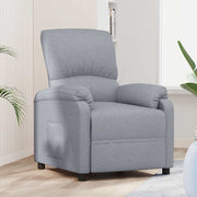 vidaXL Fauteuil verstelbaar stof lichtgrijs