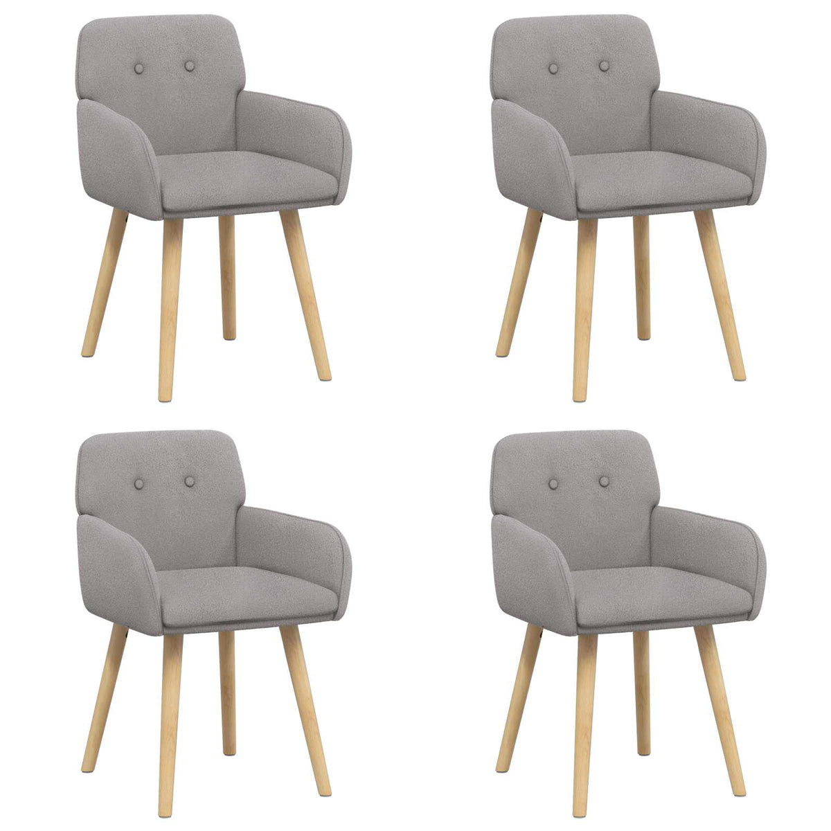 vidaXL Eettafelstoelen 4 pcs Bouclé Lichtgrijs 59 x 57 x 85 cm