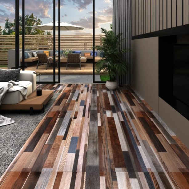 vidaXL Self-adhesive Floor Planks 5.02 m² 2 mm PVC Black and White