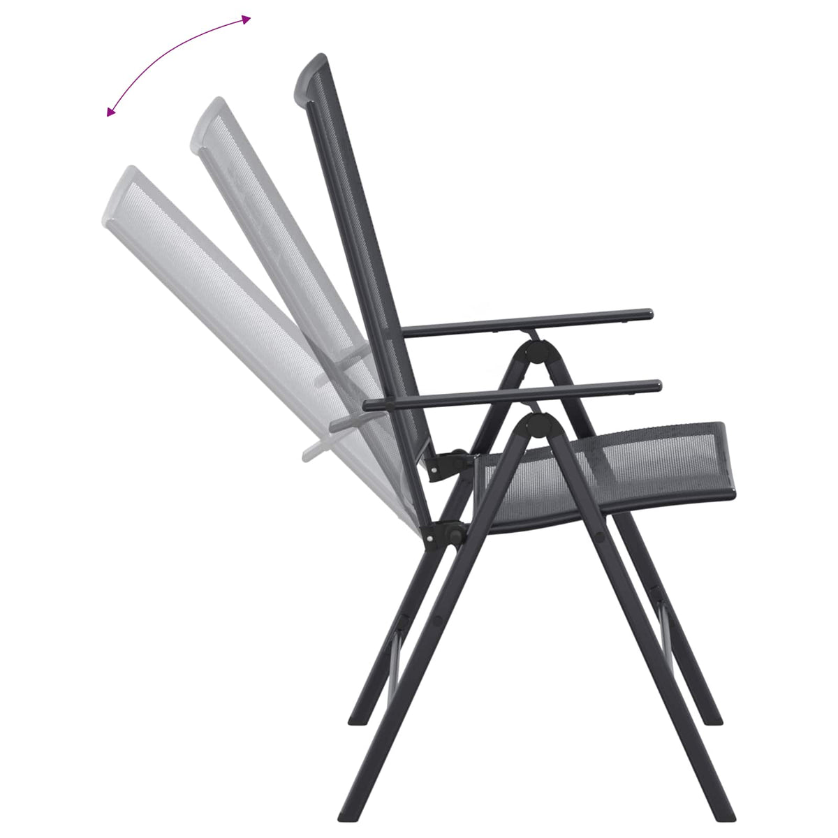 vidaXL Tuin eettafelset 9 pcs Antracietkleurig 212 x 90 x 76 cm