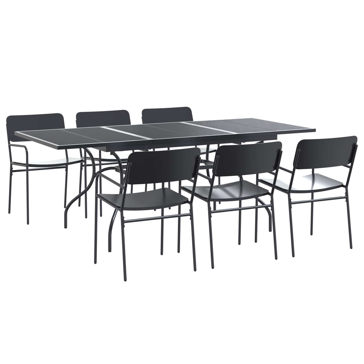 vidaXL Tuin eettafelset 9 pcs Antracietkleurig Staal