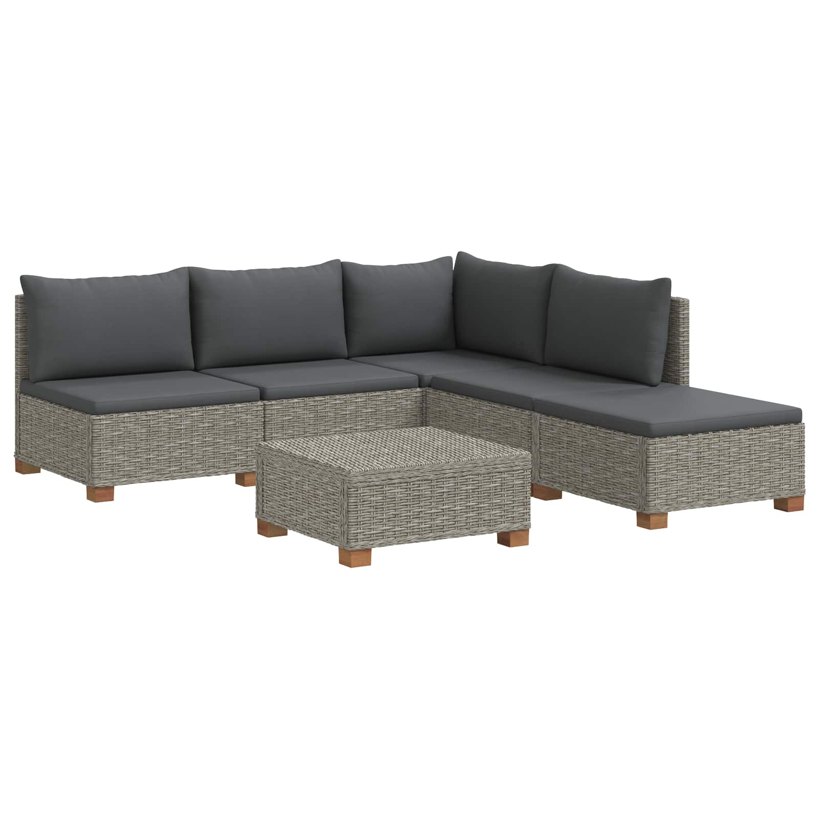 vidaXL 6 st Rieten Loungeset met Kussens GENDT Natuurlijk rattan