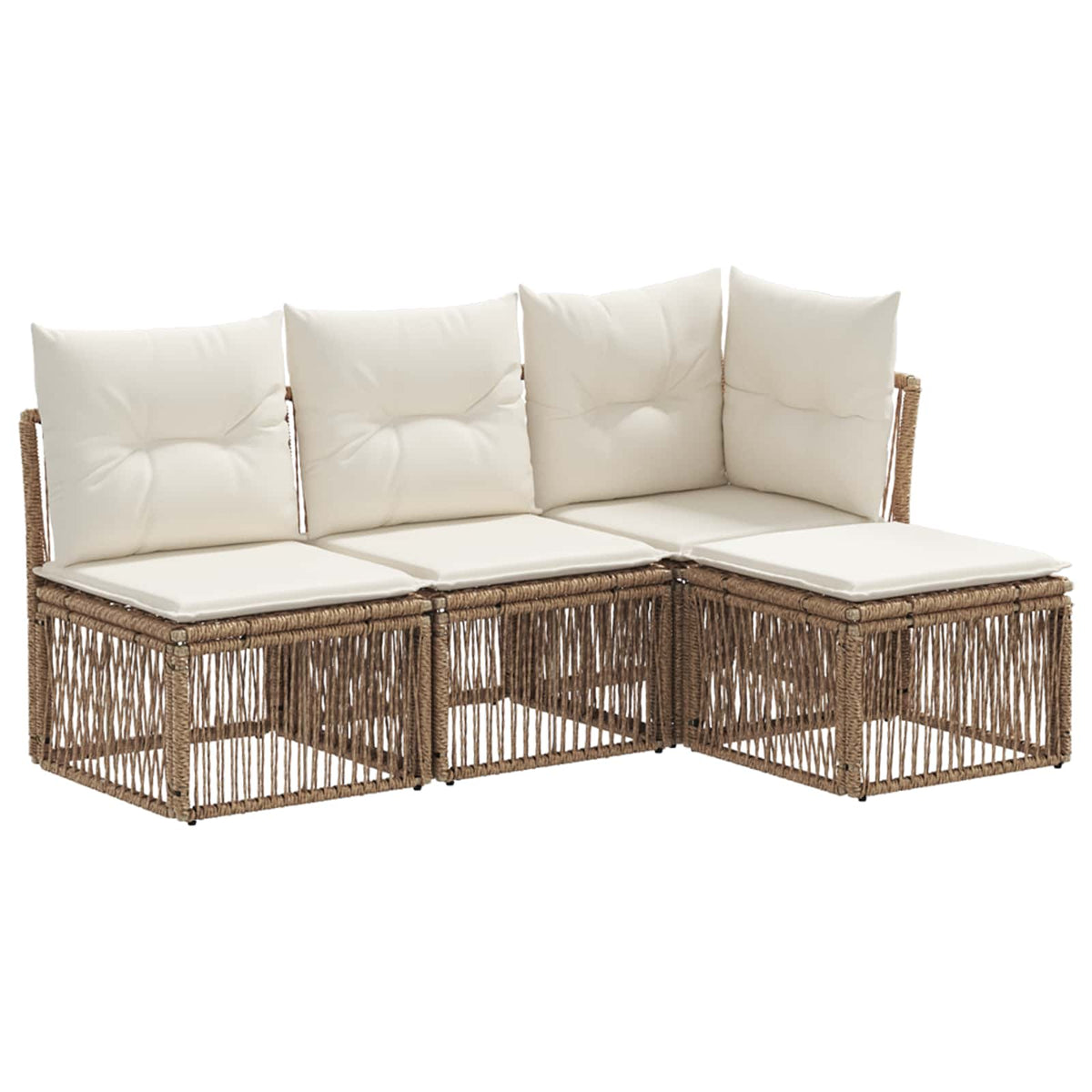 vidaXL Tuinbankenset 5 pcs Zwart poly rattan