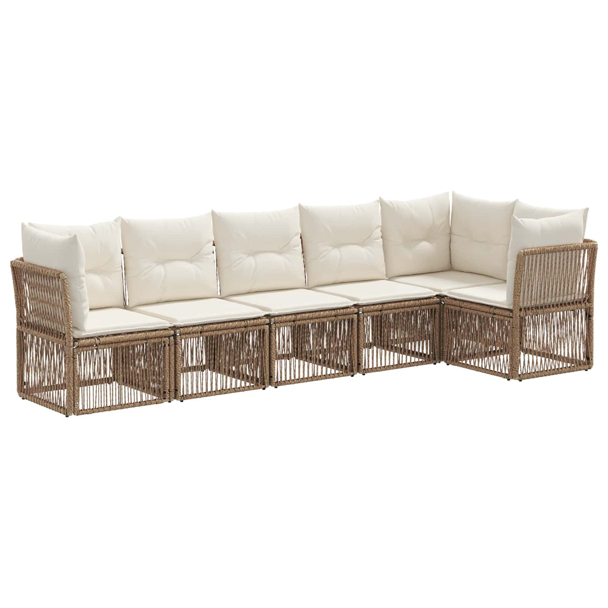 vidaXL Tuinbankenset 7 pcs Zwart poly rattan