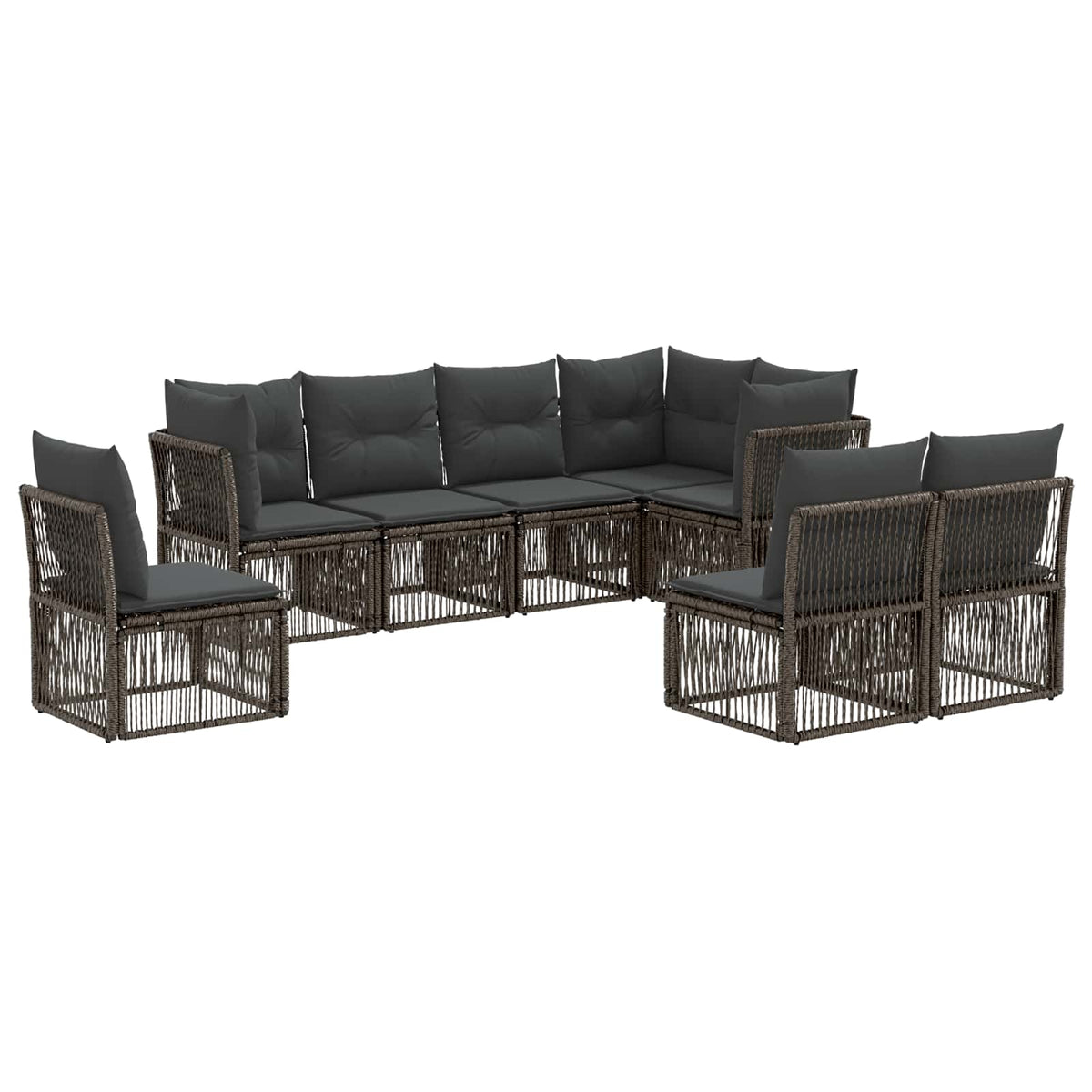 vidaXL Tuinbankenset 9 pcs Zwart poly rattan