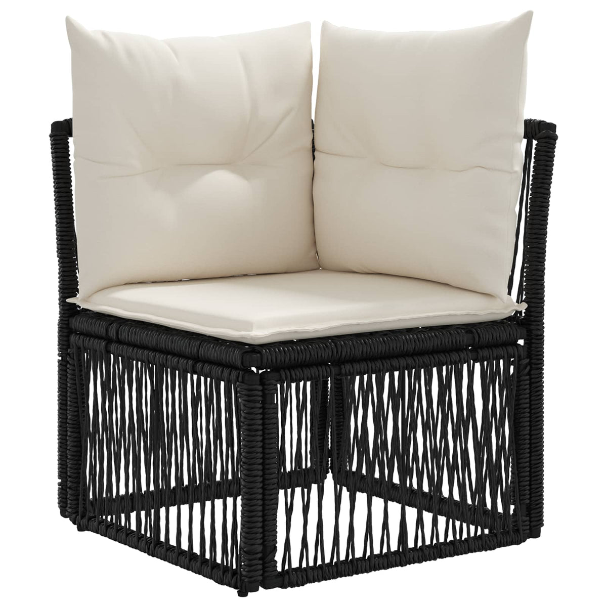 vidaXL Tuinbankenset 12 pcs Zwart poly rattan