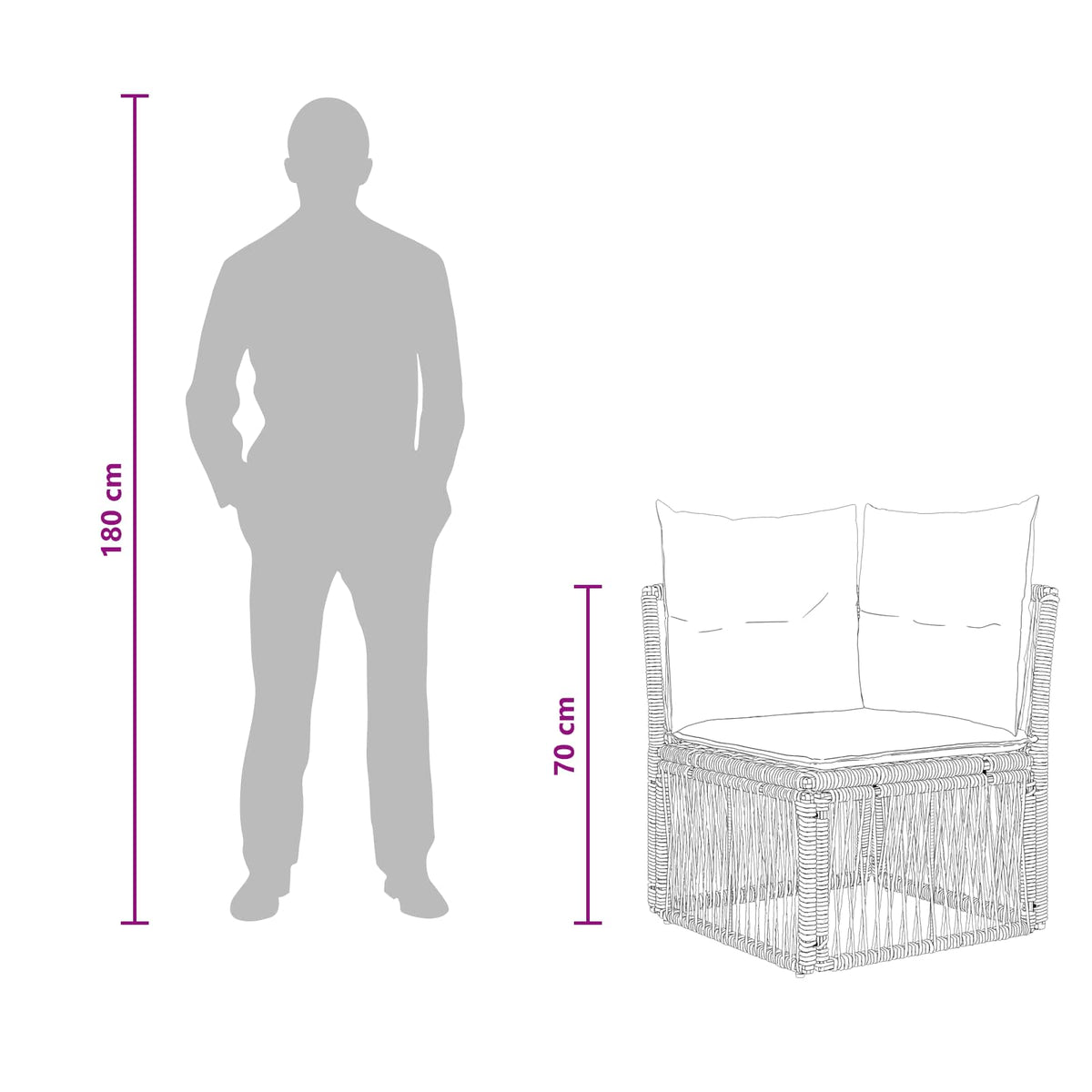 vidaXL Tuinbankenset 8 pcs Zwart poly rattan