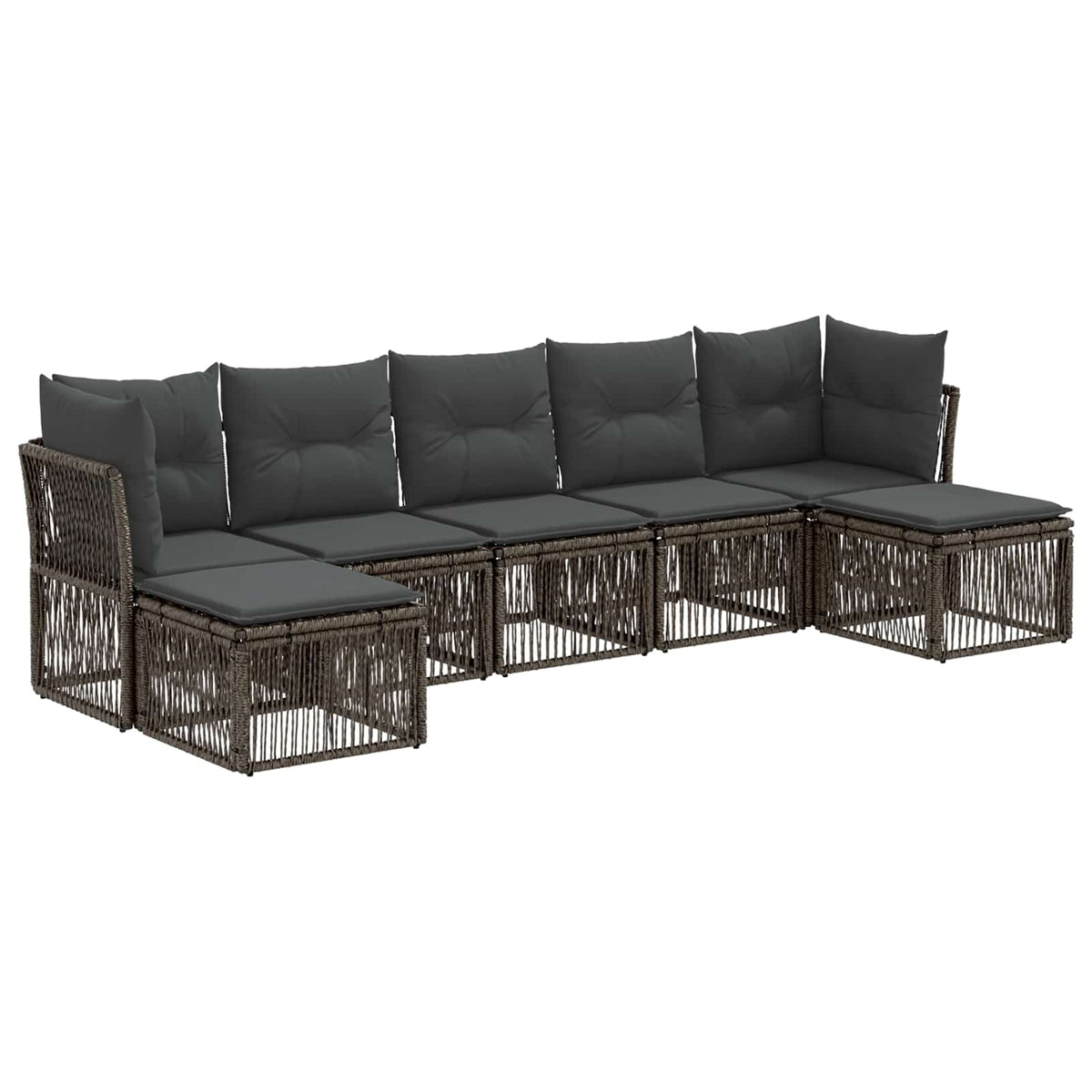 vidaXL Tuinbankenset 8 pcs Zwart poly rattan