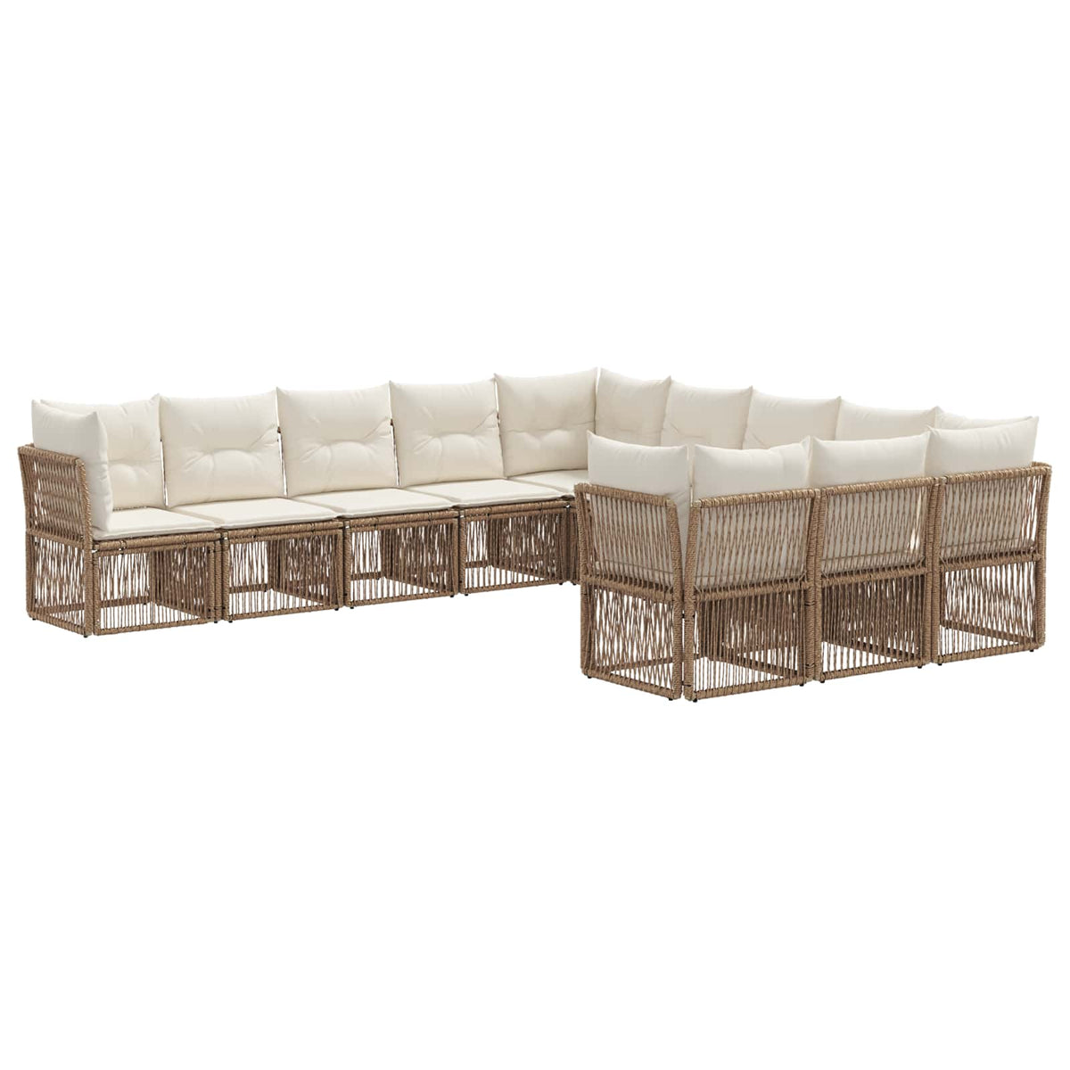 vidaXL Tuinbankenset 12 pcs Zwart poly rattan
