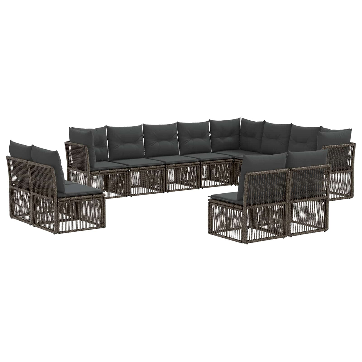 vidaXL Tuinbankenset 13 pcs Zwart poly rattan